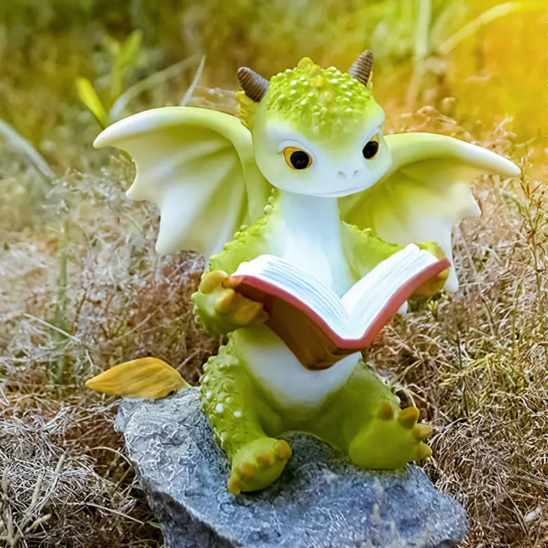 1 Unit Cartoon Dinosaur Resin Reading Book Decor