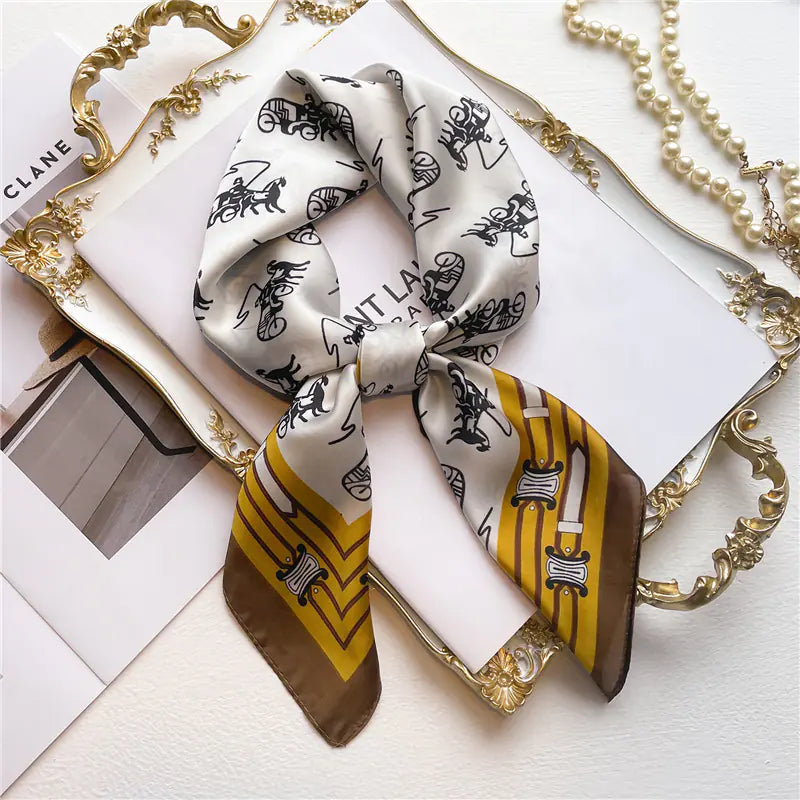 Luxury Floral Letter Scarf 70cm Silk for Professionals