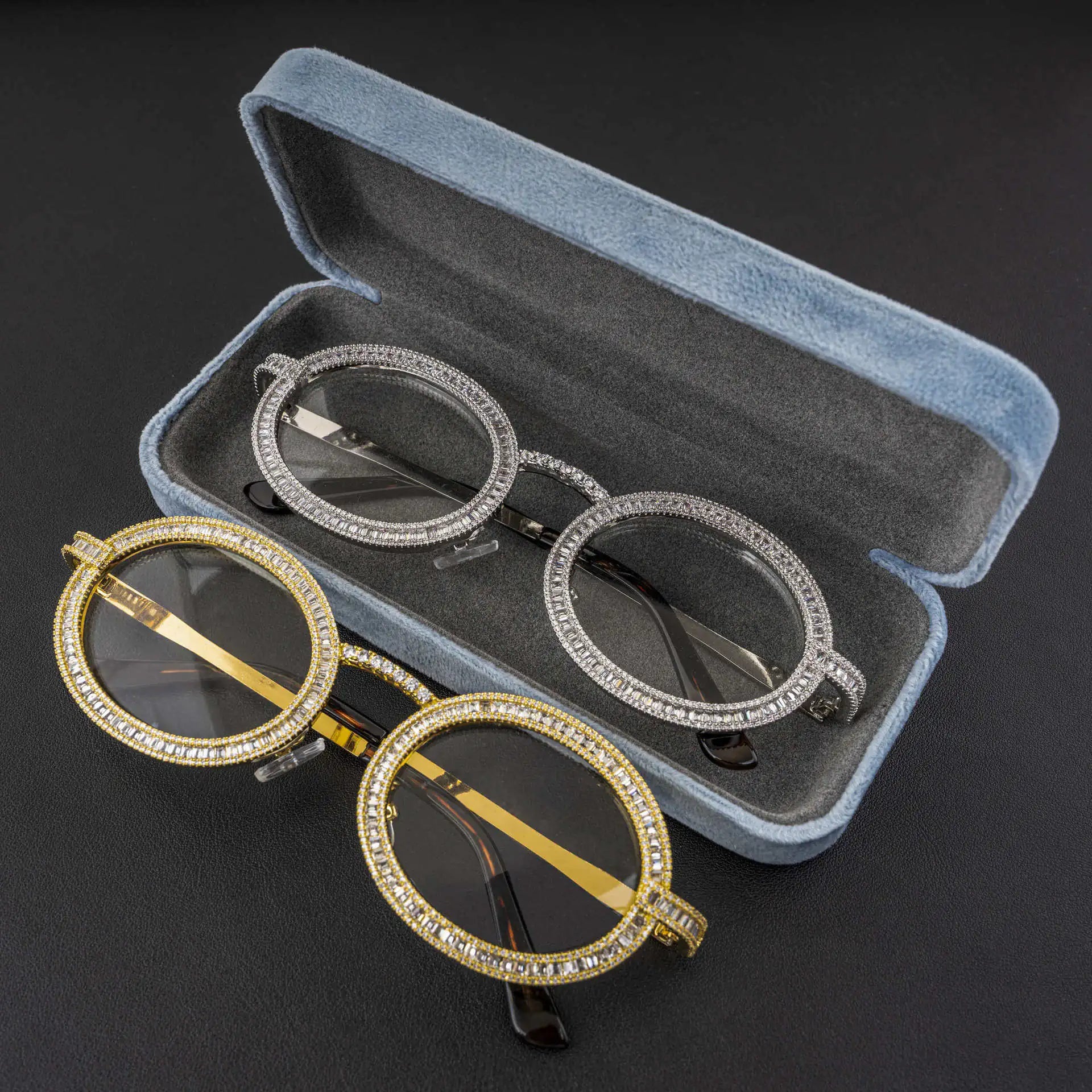 Trendy High-End Metal Diamond-Studded Sunglasses