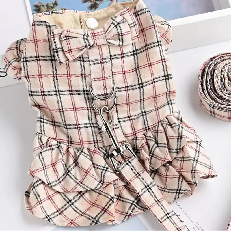 Pet Thin Waistcoat Skirt with Leash Attachment