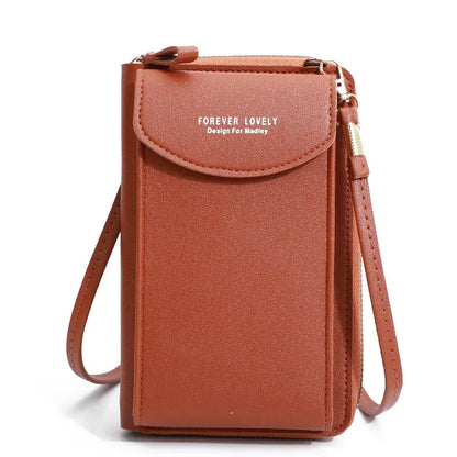 Solid Color PU Leather Crossbody Bag