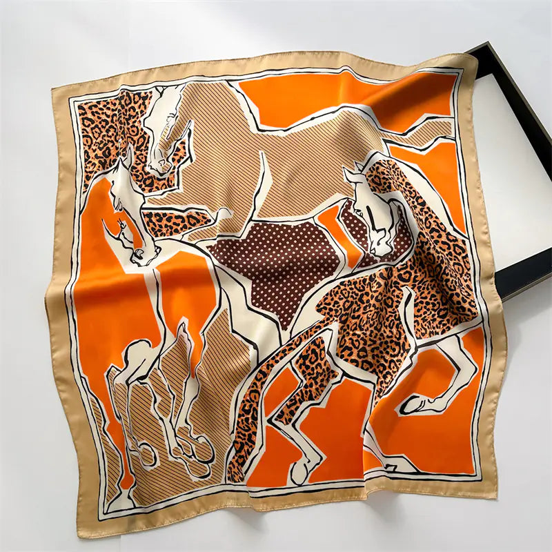 Luxury Floral Letter Scarf 70cm Silk for Professionals