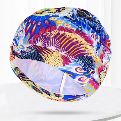 Pleated Swim Cap for Adults - Cute Print & Solid Color