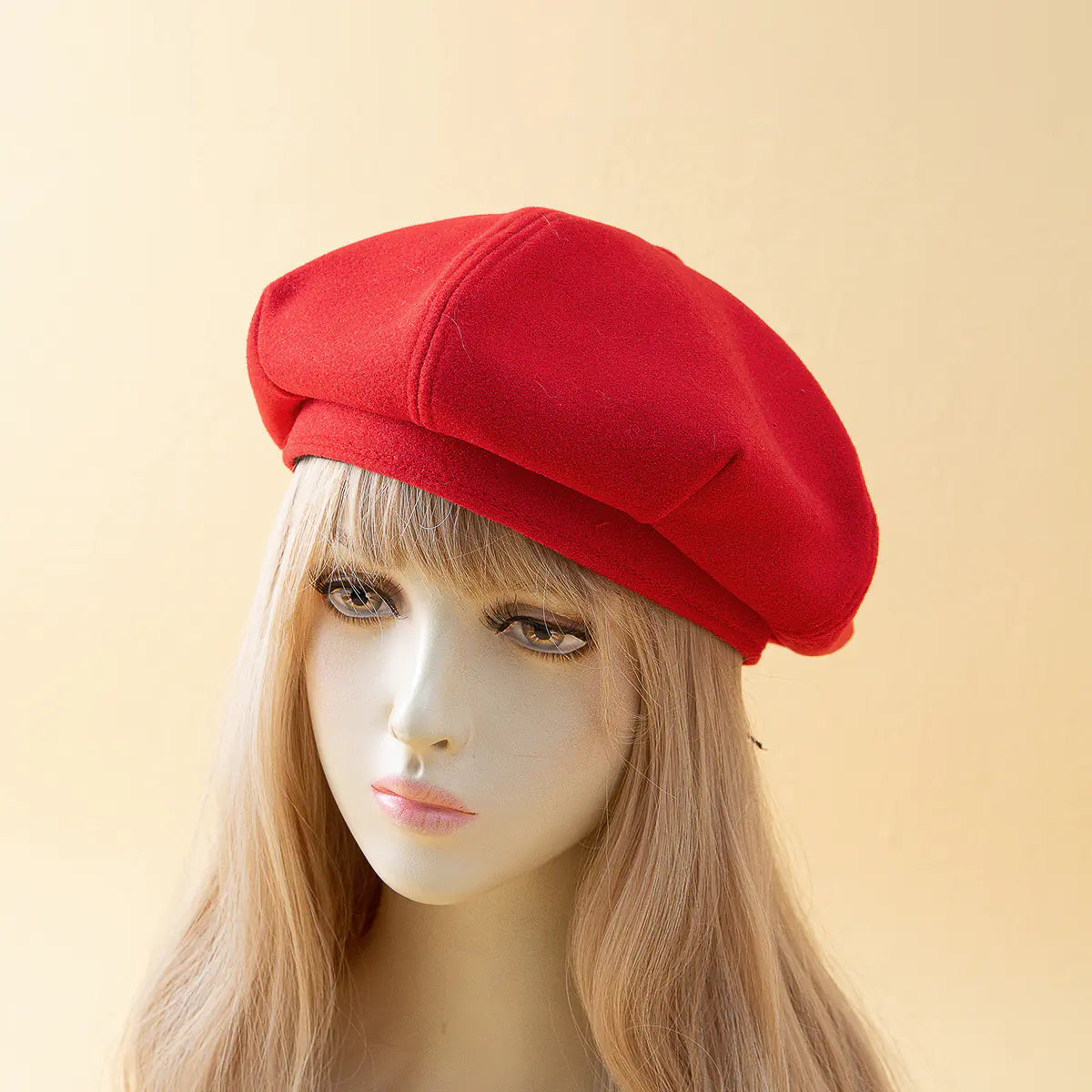 Women's Solid Color Wool Retro Painter Hat
