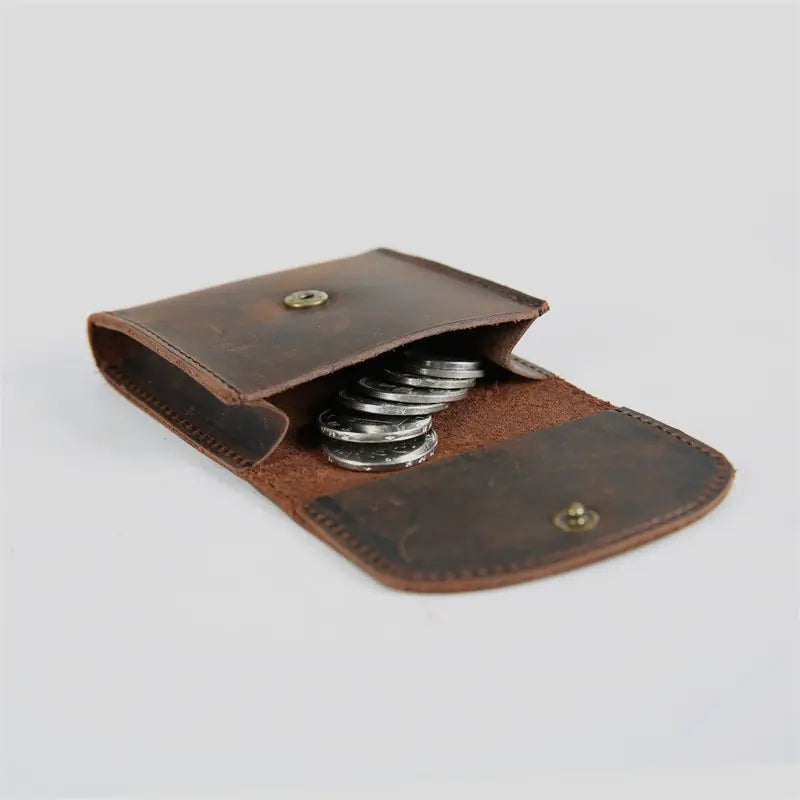 Retro Cowhide Mini Coin Wallet