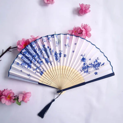 Traditional Chinese Women's Folding Bamboo Silk Fan