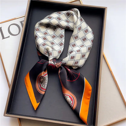 Luxury Floral Letter Scarf 70cm Silk for Professionals