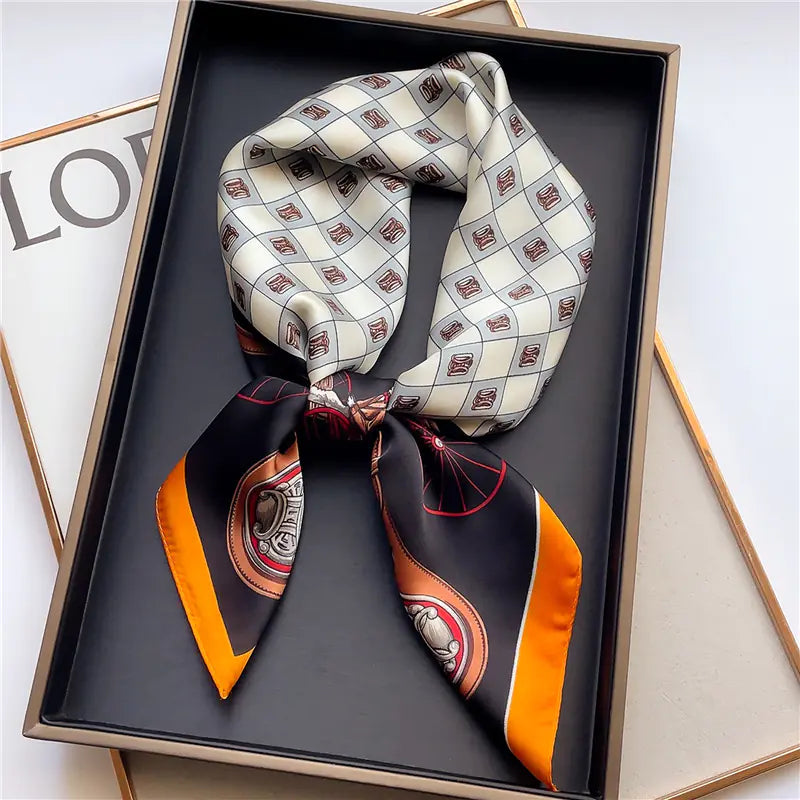 Luxury Floral Letter Scarf 70cm Silk for Professionals