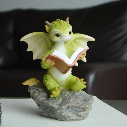 1 Unit Cartoon Dinosaur Resin Reading Book Decor