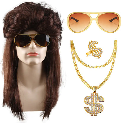 80s Punk Cosplay Tiger King Wig Hat for Men