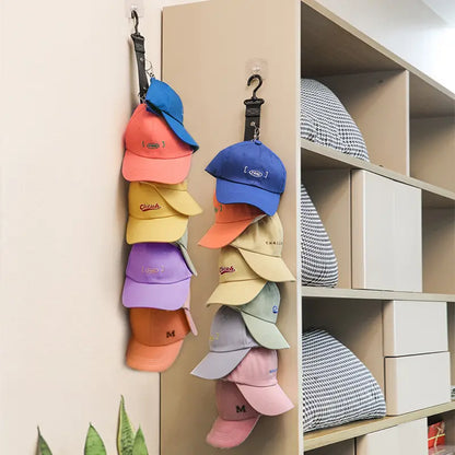 Baseball Cap Storage Organizer with 8 Clips for 16 Hats