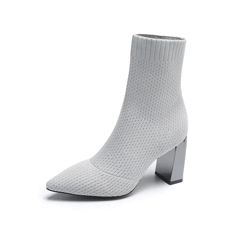 Women's Pointed High Heels Elastic Sock Boots for Fall