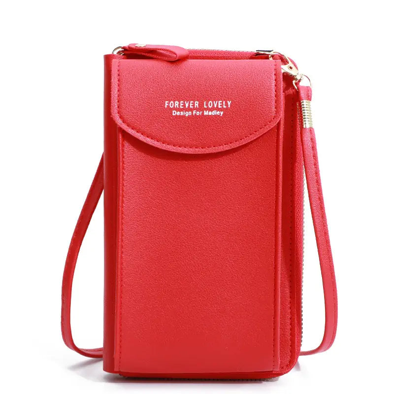 Solid Color PU Leather Crossbody Bag