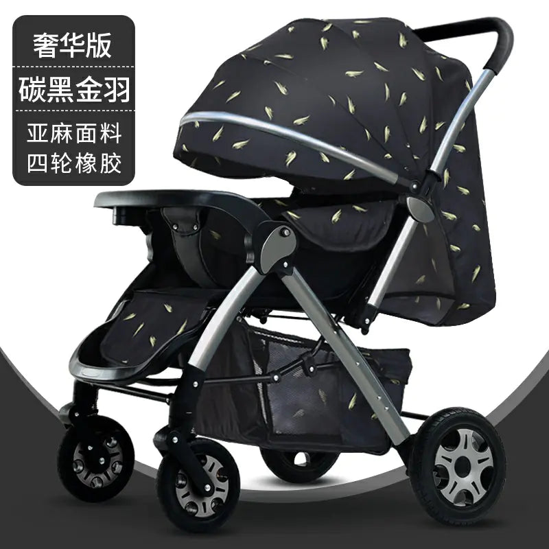 Lightweight Convertible Baby Stroller with One-Click Fold