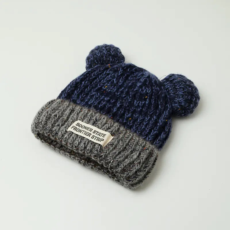 Women's Mixed Color Knitted Earmuffs Hat for Winter