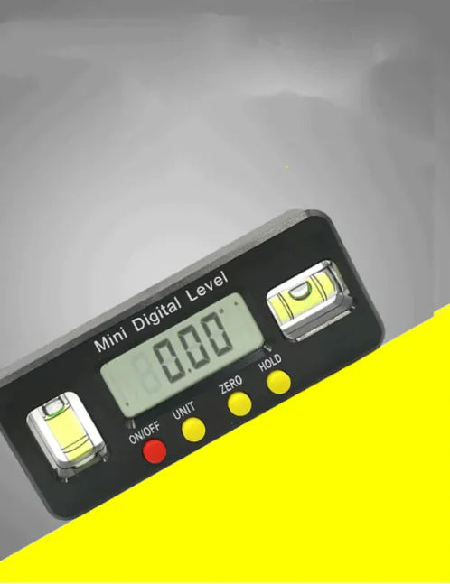 Mini Digital Electronic Spirit Level with Magnetic Base, 100mm, LCD Angle Protractor (Black/Red)