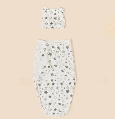 Cotton Swaddle Blanket & Hat Set | Newborn