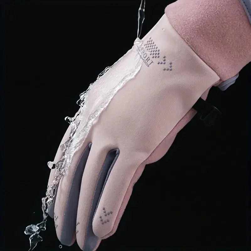 DeRong Women's Lightweight Velvet Windproof Gloves