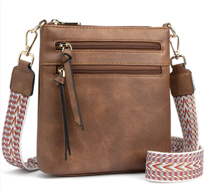 Multi-Zipper Vertical Shoulder Bag