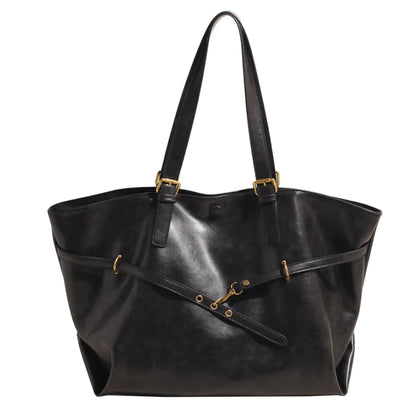 Retro Large Capacity PU Shoulder Bag