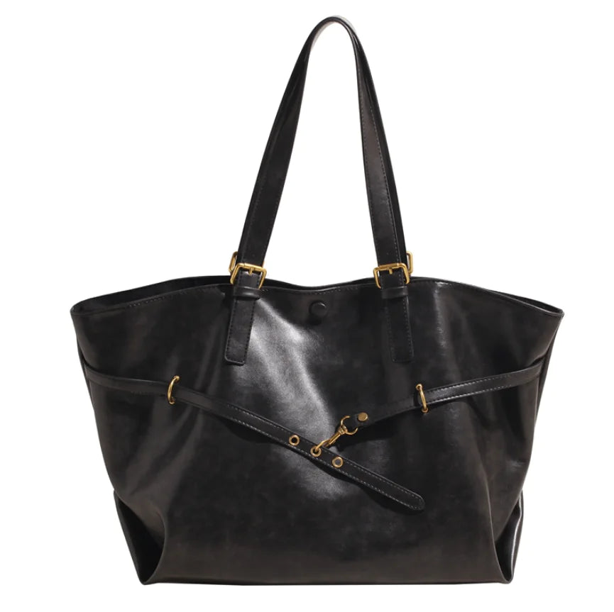 Retro Large Capacity PU Shoulder Bag