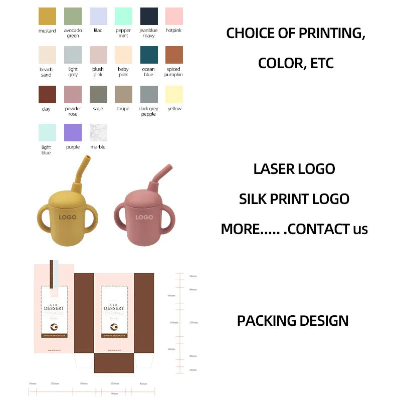 Baby Solid Color Silicone Water Cup