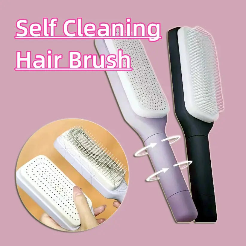 4 In 1 Self-Cleaning Hair Brush