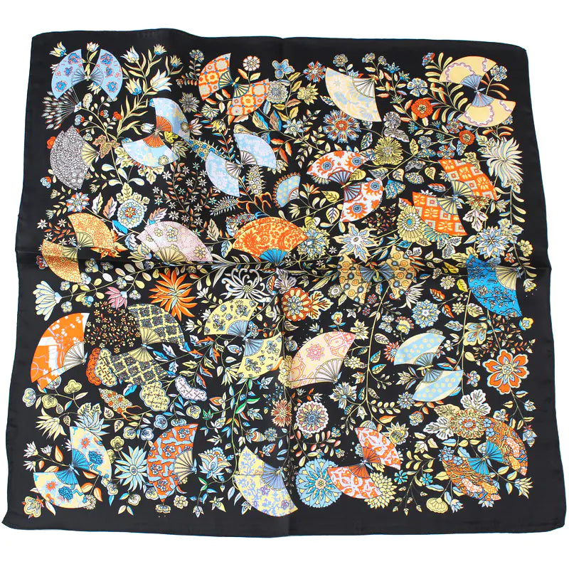 Floral Butterfly Korean Style Silk Scarf for Women