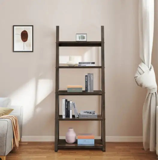 5 Tiers Of Shelves, Bookshelves, Storage Shelves, Bookshelves With Rubberwood Frames Unavailable Platforms- Welfel Temu