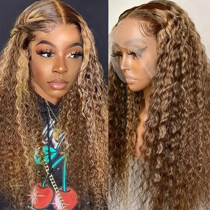 Front Lace Wig Piano Color Long Curly