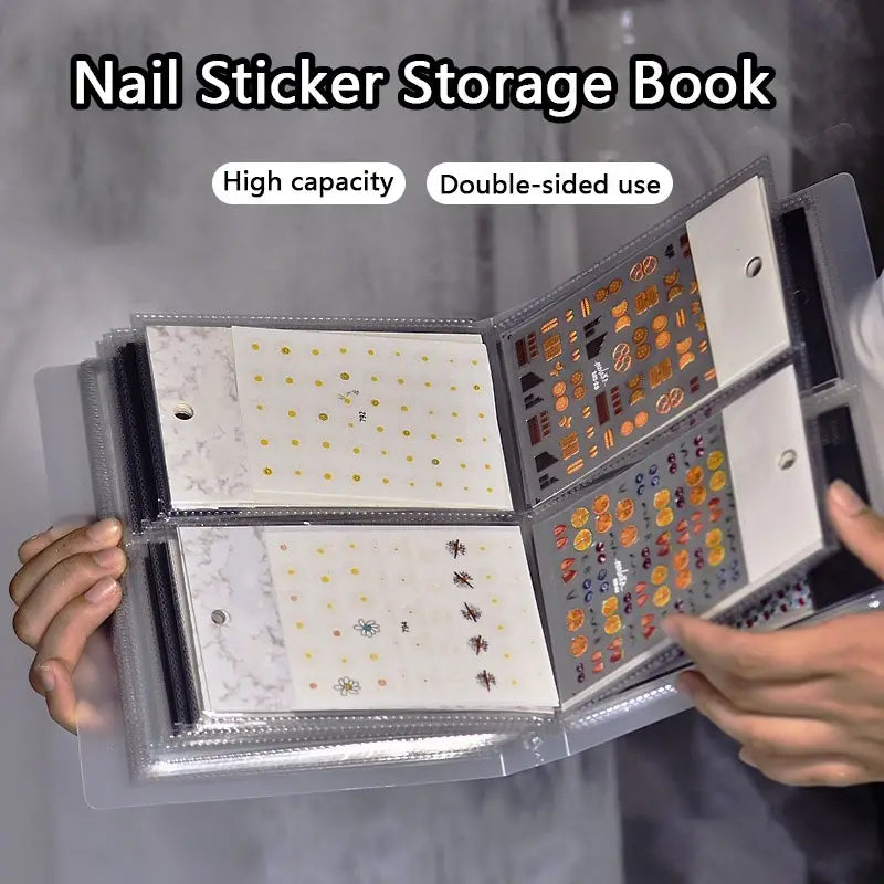 Nail Art Display Book with 80 Sheets Storage Holder