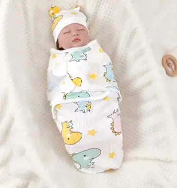 Cotton Swaddle Blanket & Hat Set | Newborn