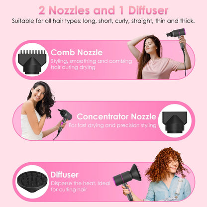 1800W Compact Hair Dryer with Diffuser