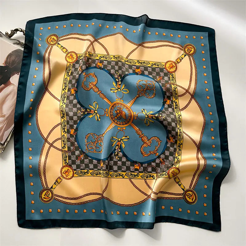 Luxury Floral Letter Scarf 70cm Silk for Professionals