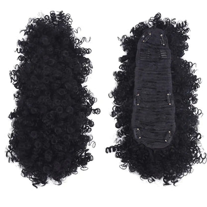 Mohican Hairstyle Wig with Curly Ponytail and Bangs