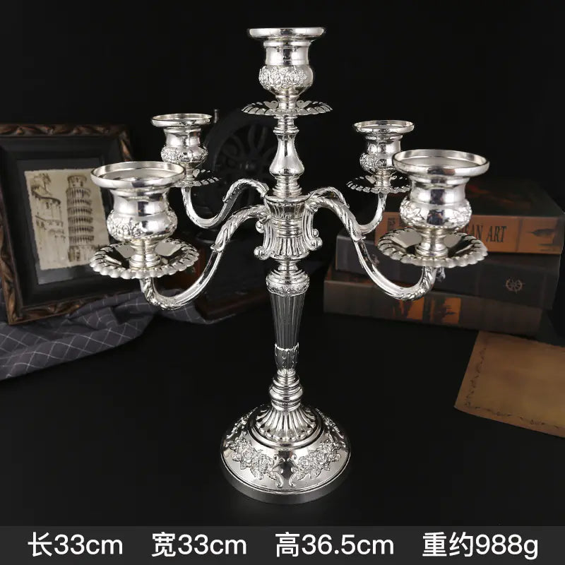 Vintage European Metal Candle Holder for Romantic Dinners