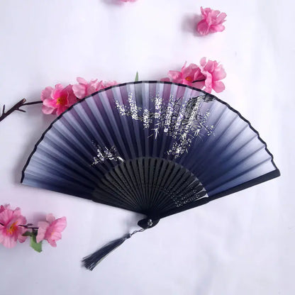 Traditional Chinese Women's Folding Bamboo Silk Fan