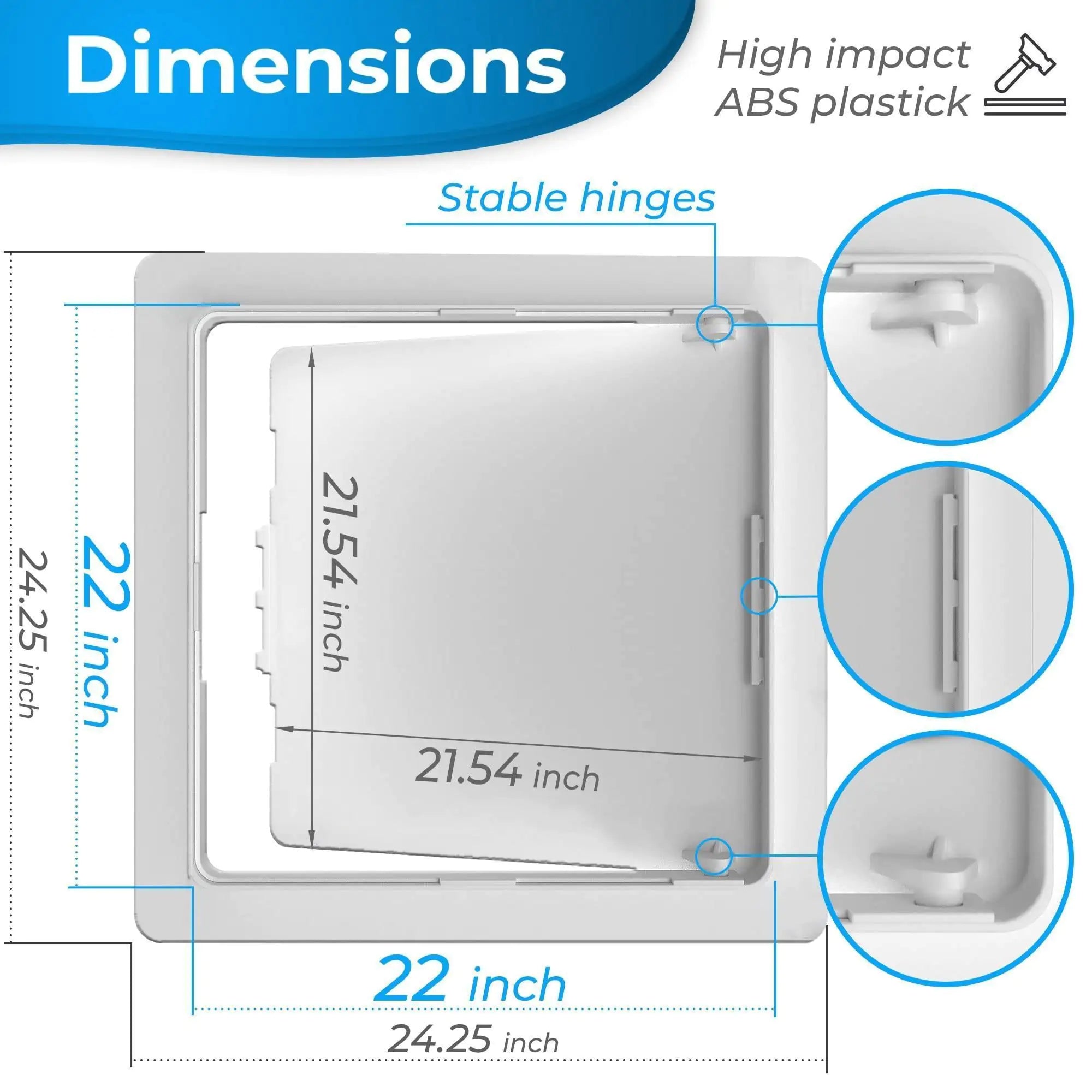 Access Panel for Drywall 22x22 inch Wall Hole Cover Access Door White Plastic