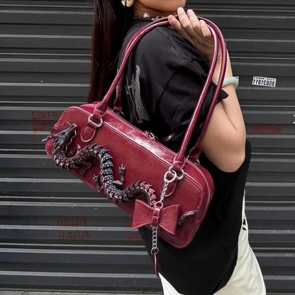 Red Dragon Chinese Style Designer Bowling Bag