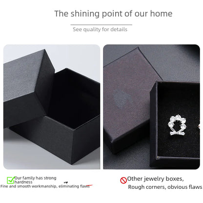 Black Leather Jewelry Gift Boxes for Rings, Necklaces, and More