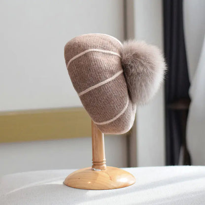 Pumpkin Wool Beret for Women in Autumn and Winter