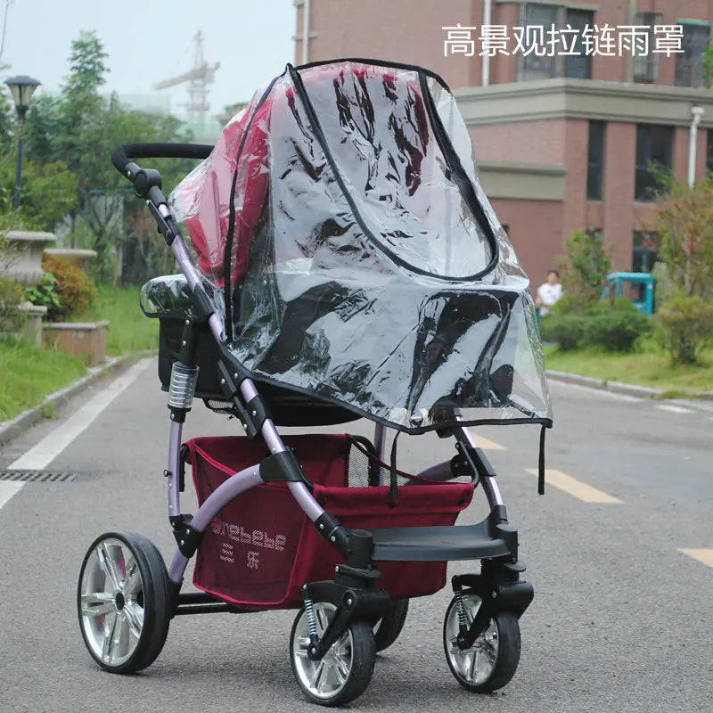 Baby Stroller Rain Cover with Wind Protection and Zipper
