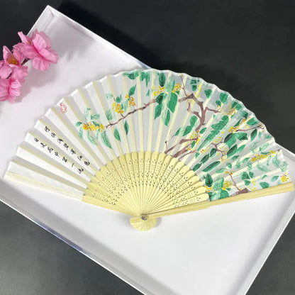 Traditional Chinese Women's Folding Bamboo Silk Fan