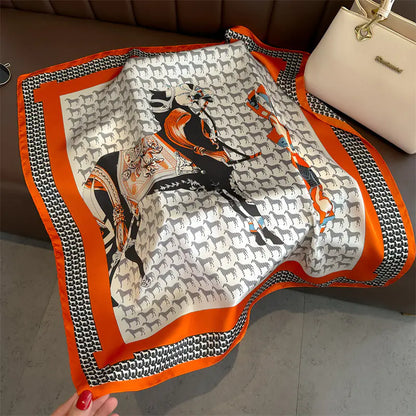 Luxury Floral Letter Scarf 70cm Silk for Professionals