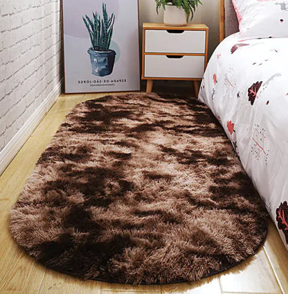 Bubble Kiss Oval Thick Plush Carpet for Home Decor