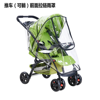 Baby Stroller Rain Cover with Wind Protection and Zipper
