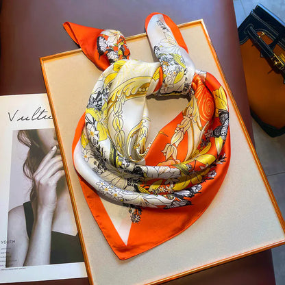 Luxury Floral Letter Scarf 70cm Silk for Professionals
