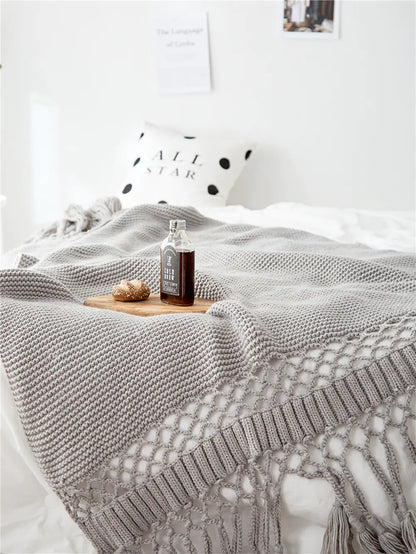 Solid Color Knitted Office Nap Blanket for Export