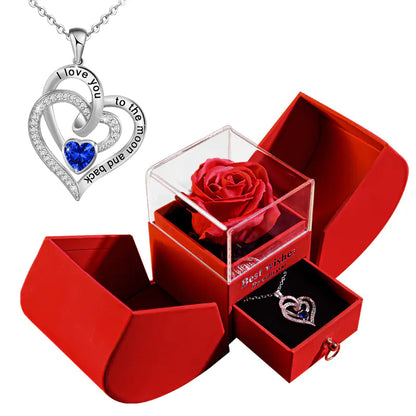 Amazon Preserved Flower Jewelry Box with Necklace