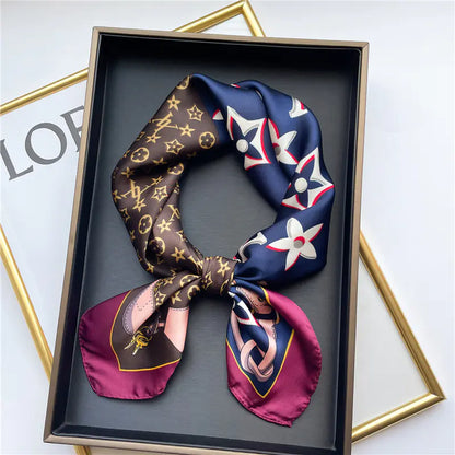 Luxury Floral Letter Scarf 70cm Silk for Professionals